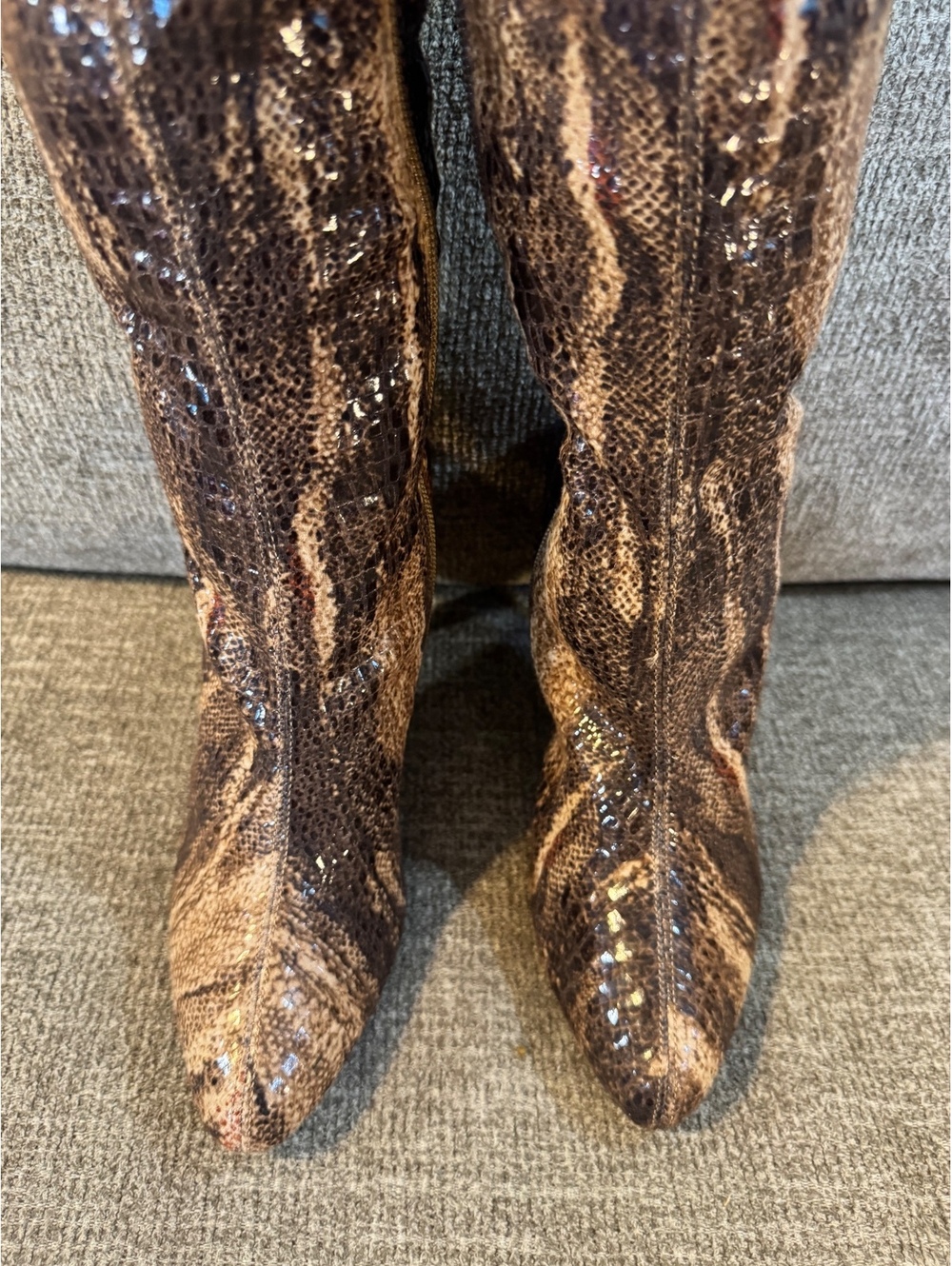 vintage Diba snakeskin stiletto knee high boots Size 6M - Picture 2 of 8